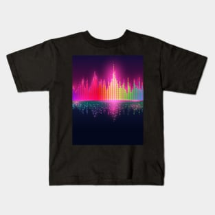 Abstract equalizer sound wave with rainbow colors T-Shirt Kids T-Shirt